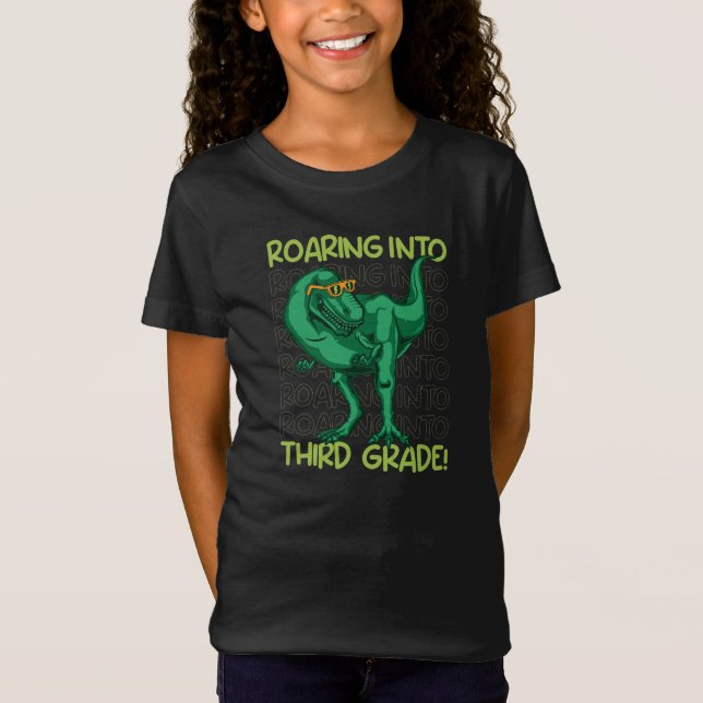 Runt in i tredje Klass, Funny Dinosaur T Shirt (Framsida)
