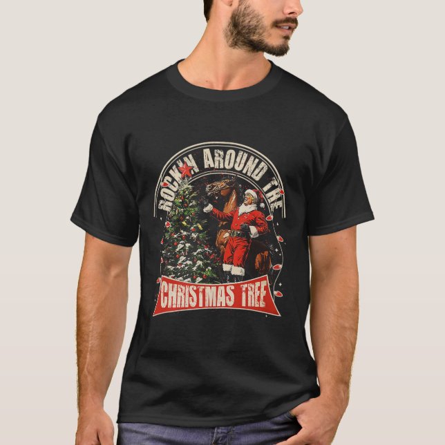 Runt jultomten Cowboytrumpen vi T Shirt (Framsida)
