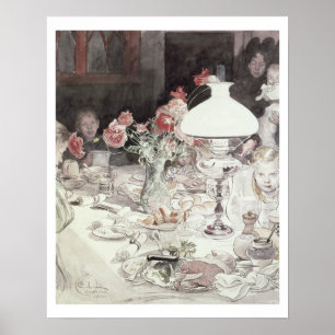 Runt lampan på kvällen, 1900 (vikt/kg på papper ni poster