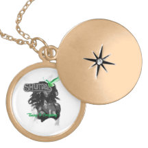 Runt låset Necklace på guld