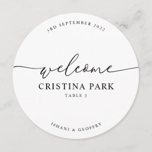 Runt minimalistiskt Bröllop-gästkort Meny