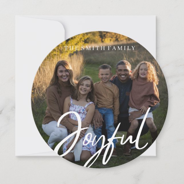 runt modernt glatt helgdag julkort (Framsida)