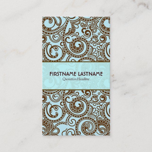 Runt och blått Abstrakt Slumpmässigt Visitkort (Framsida)