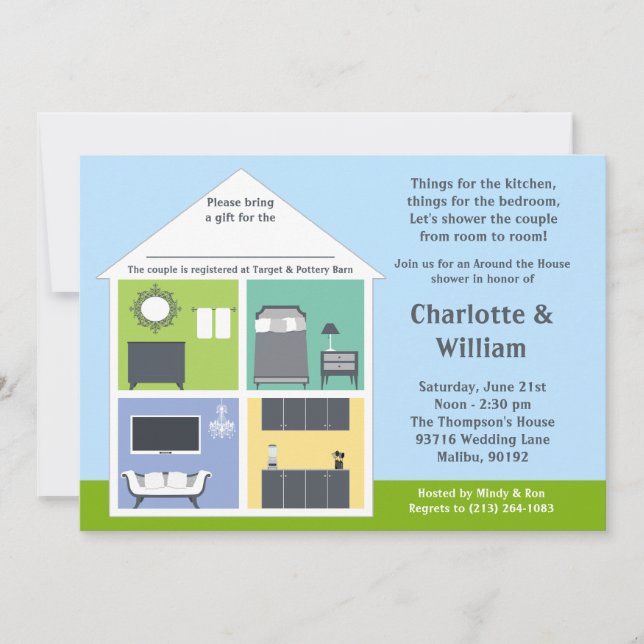 Runt om husduschmöhippan inbjudningar (Framsida)