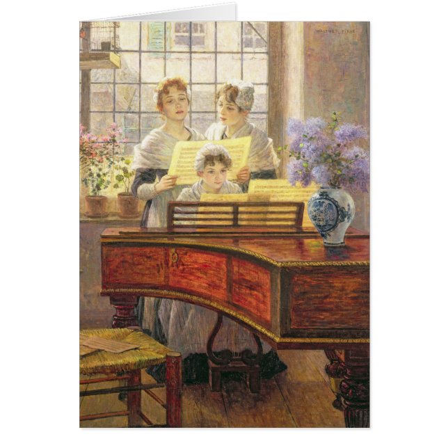 Runt om pianot hälsningskort (Framsidan)