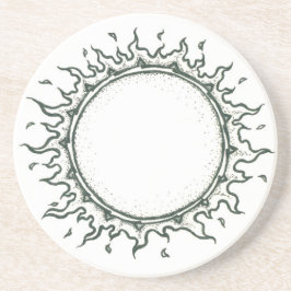 Runt om solen - svartvit teckning underlägg