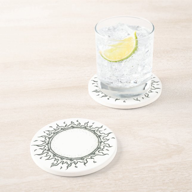 Runt om solen - svartvit teckning underlägg (Sidan)