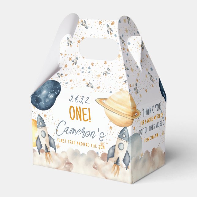 Runt Resa vid Sol-Födelsedagsfesten Presentaskar (Framsidan Sidan)