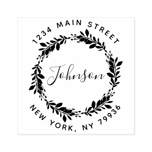 Runt Returadress för Anpassningsbar-skript i Namn- Stämpel (Tryck)