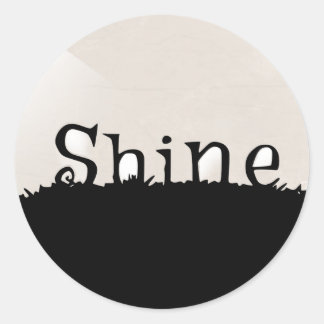 Runt Shine-stift för kuvert som säger Shine. Klistermärke