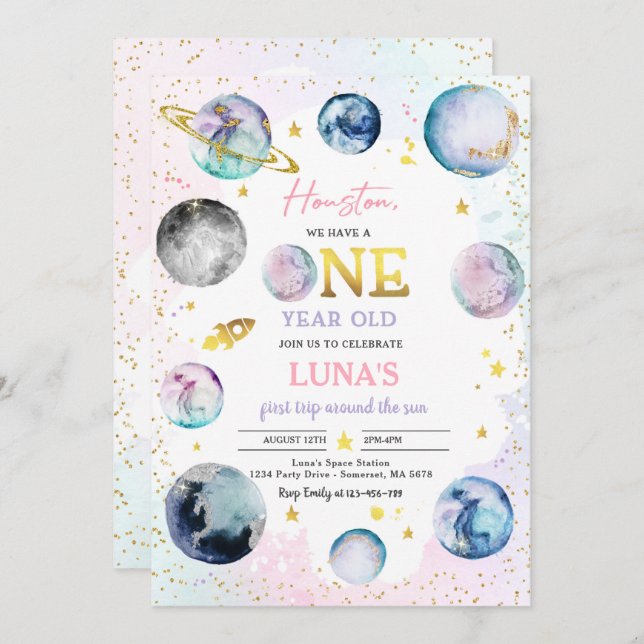 Runt Sol i första Resa vid Rosan av världsdagskvin Inbjudningar (Fram/baksida)