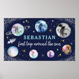 Runt Sol vid rymdens Födelsedagsfest i första Resa Poster