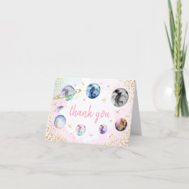 Runt Sol vid rymdens Födelsedagsfest i första Resa Tack Kort