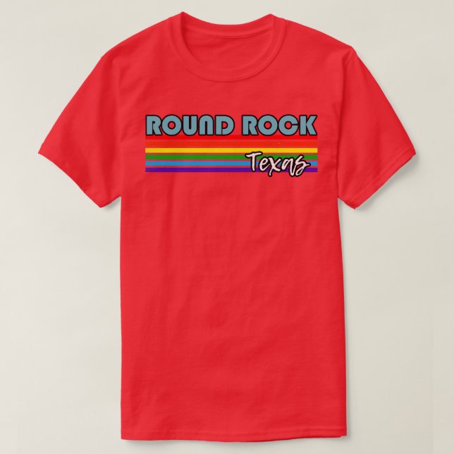 Runt Sten Texas Pride Round Sten HGBT Gift HGBTQ T Shirt (Design framsida)