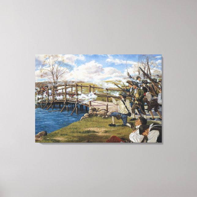 "Runt världsslaget i Concord" Canvastryck (Framsida)
