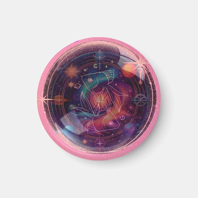 Runt zodiaktema - Pisces Magnet (Framsidan)