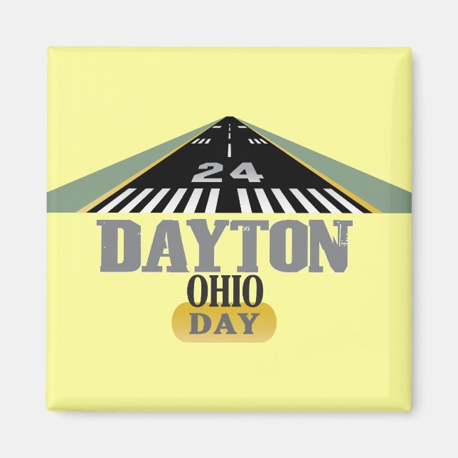 Runway 24 - Dayton Ohio DAY Magnet (Framsidan)