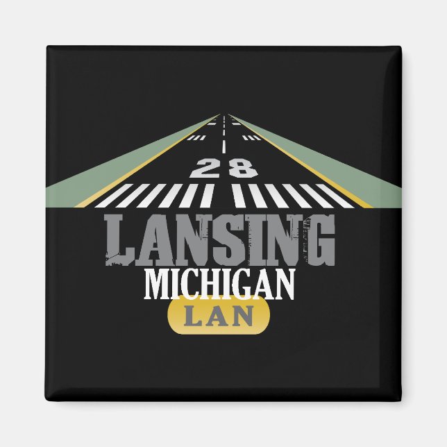 Runway 28 - Lansing Michigan LAN Magnet (Framsidan)