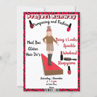 Runway Mode och Model Catwaldare Party Inbjudningar