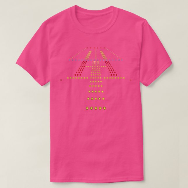 Runway Night View Aviation Airport Lights  T Shirt (Design framsida)