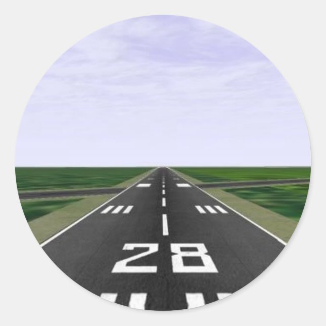 Runway Runt Klistermärke (Framsida)