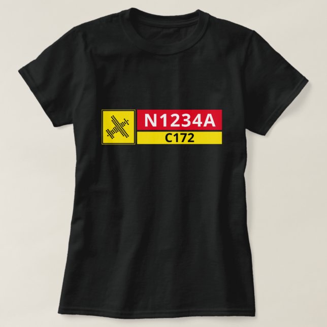 Runway Sign Add an Aircraft Number T-Shirt (Design framsida)