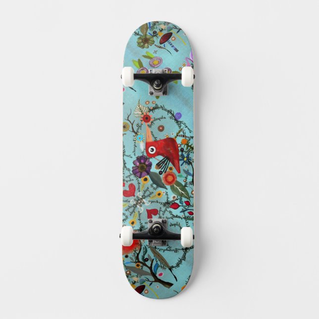Rupydetequila text Rupydetequila ord turkos Mini Skateboard Bräda 18,5 Cm (Framsida)