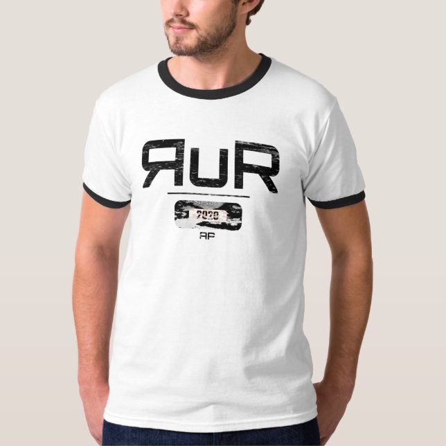 "RuR"-Vintage som är banad T Shirt (Framsida)