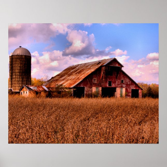Rural America Barn Scene Poster (Framsidan)