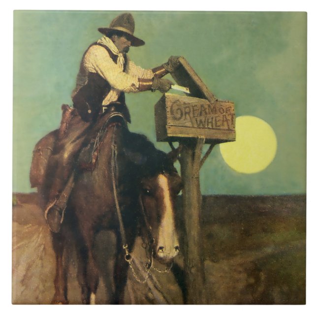 “Rural Delivery" västerländsk konst av NC Wyeth Kakelplatta (Framsidan)