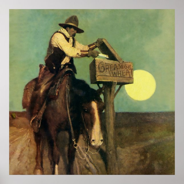 “Rural Delivery" västerländsk konst av NC Wyeth Poster (Framsidan)