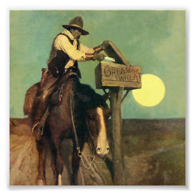 “Rural Delivery” Western Art by NC Wyeth Fototryck (Framsidan)