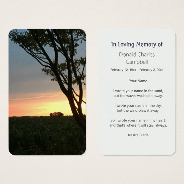 Rural Fält Sunset Visitkort (Framsida & baksida)