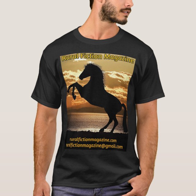 Rural Fiction Magazine (avelshäst med solnedgång) T Shirt (Framsida)