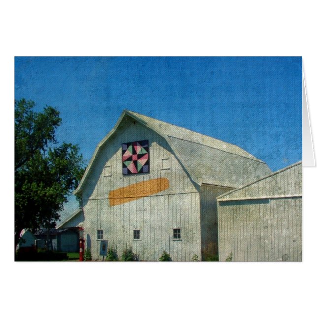 Rural Iowa Barn Hälsningskort (Framsidan Horizontal)