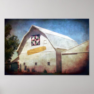 Rural Iowa Barn Maj och Quilt Poster