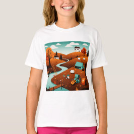 Rural landscape in autumn t shirt