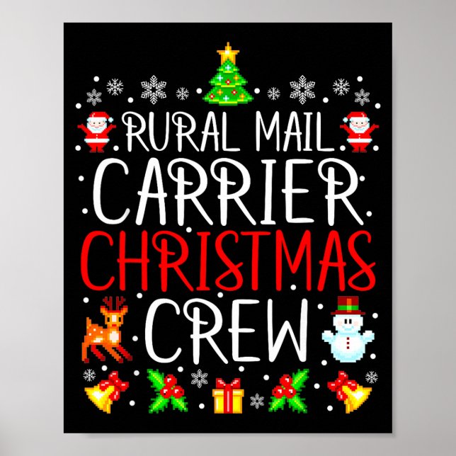 Rural Mail Carrier Christmas Crew Matching Xmas Ma Poster (Framsidan)