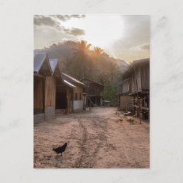 Rural Riverside Village on Mekong River, Laos Vykort