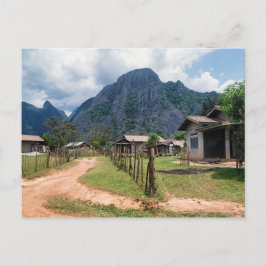 Rural Village Houses nära Vang Vieng, Laos Vykort
