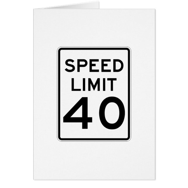 Rusa begränsar 40 MPH undertecknar Hälsningskort (Framsidan)