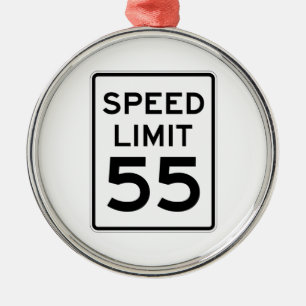 Rusa begränsar 55 MPH undertecknar Julgransprydnad Metall
