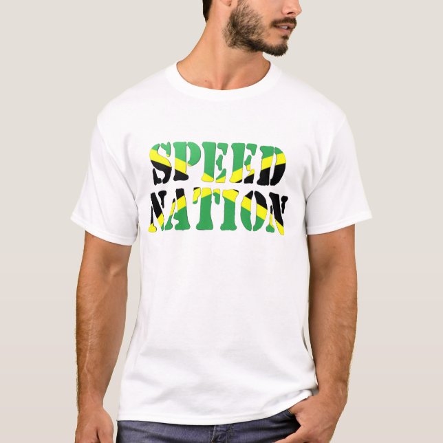 Rusa den jamaikanska flaggasingleten för nationen t shirt (Framsida)