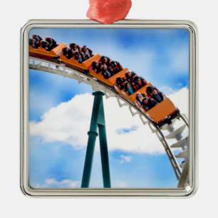 Rusa den orange berg- och dalbana julgransprydnad metall