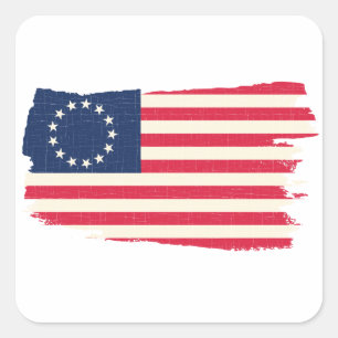 rusa-limbaugh den Betsy Ross flagga Fyrkantigt Klistermärke