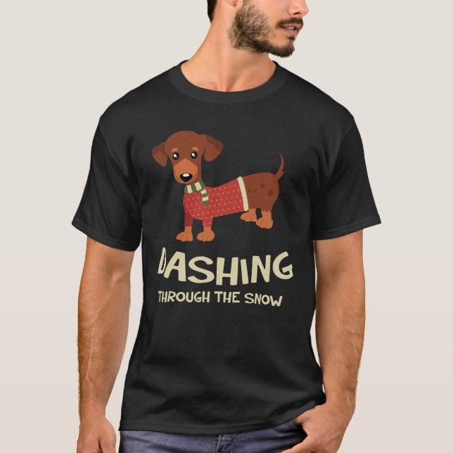 Rusa till och med julen för snötaxhund t shirt (Framsida)