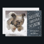 Rusa till och med kortet för snöhelgdaghusdjur julkort<br><div class="desc">En rolig snöig design som kan visa av familjhusdjuret.</div>