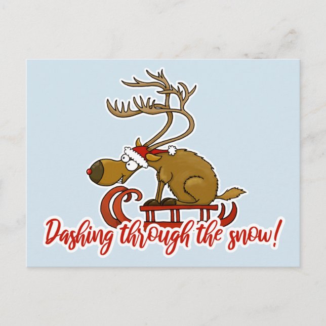 Rusa till och med snöjulvykortet helg vykort (Framsida)