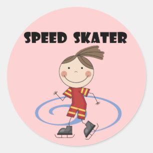 Rusa Tshirts och gåvor för skater kvinnliga Runt Klistermärke