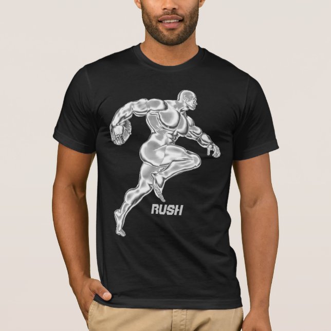 Rusar den tillbaka fotbollsspelare för spring t shirt (Framsida)